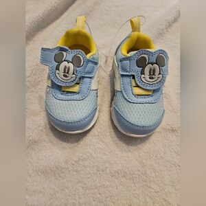 Disney Mickey Mouse Infants Blue Yellow Velcro Strap Walking Sneakers 3